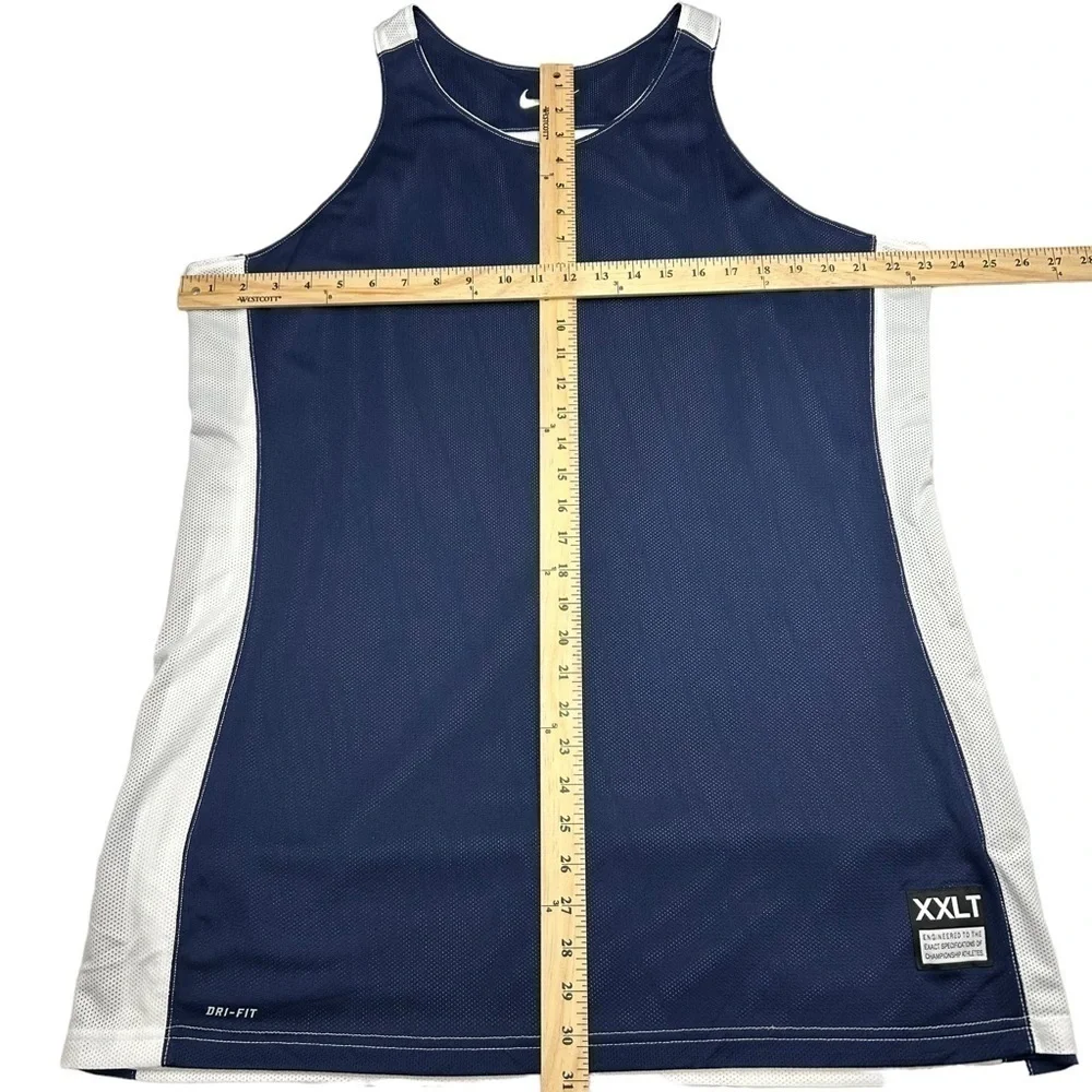 Nike Women Tank Tops Basketball Jersey White Blue Reversable Dri Fit 2XLT